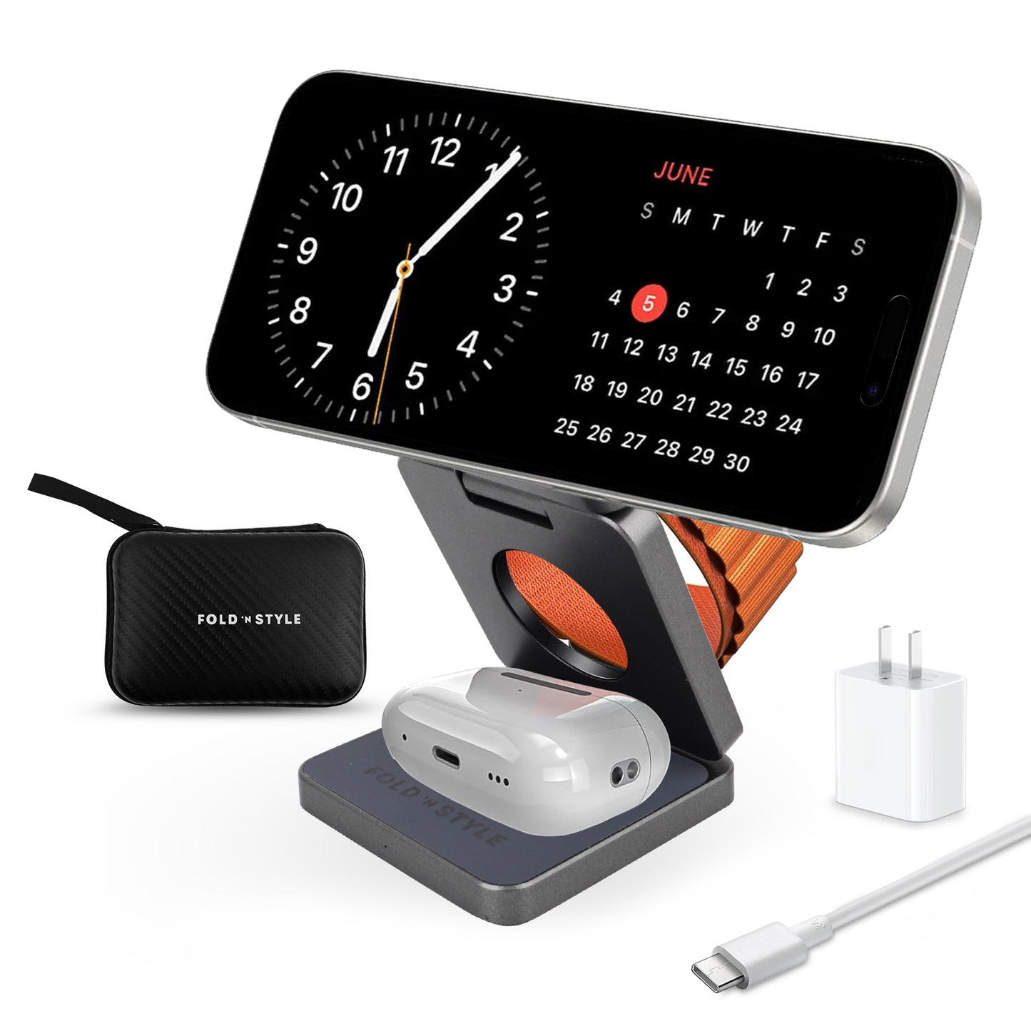 3-in-1 Foldable Magnetic Wireless Charging Stand