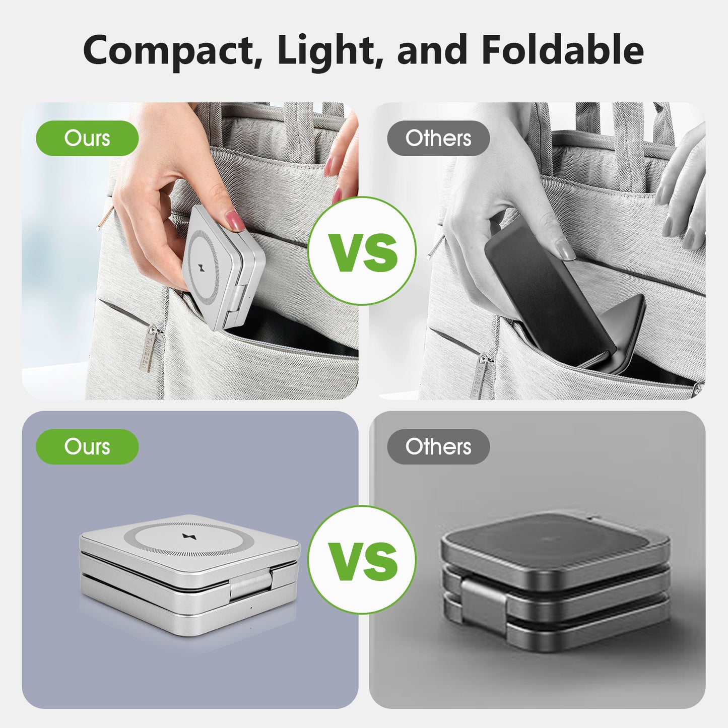 3-in-1 Foldable Magnetic Wireless Charging Stand