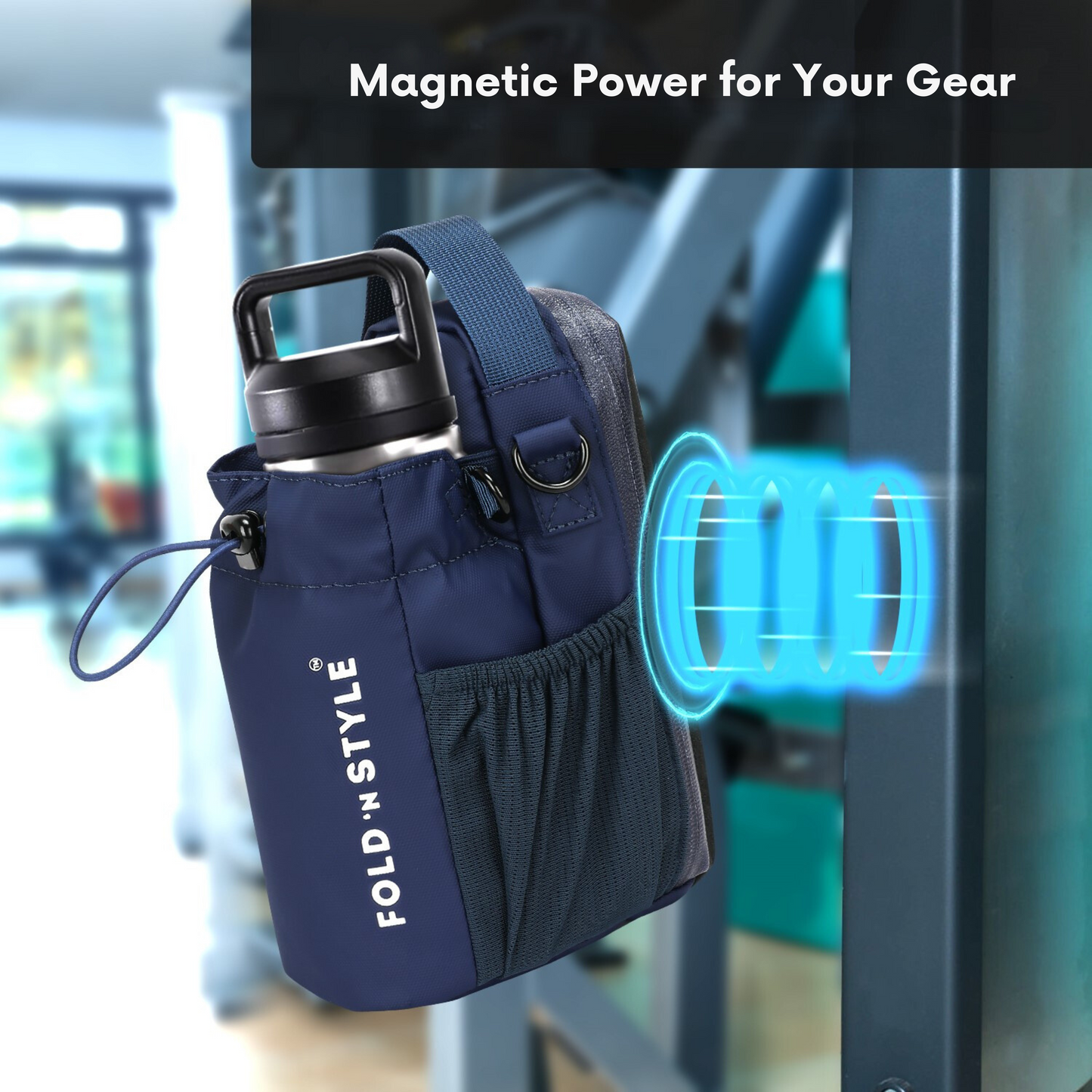Fold 'n Style Magnetic Water Bottle Bag with Phone Pockets
