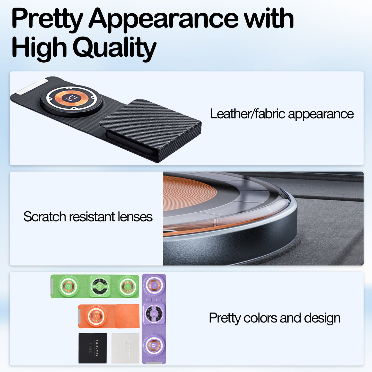 3-in-1 Foldable Magnetic Wireless Charger Keychain