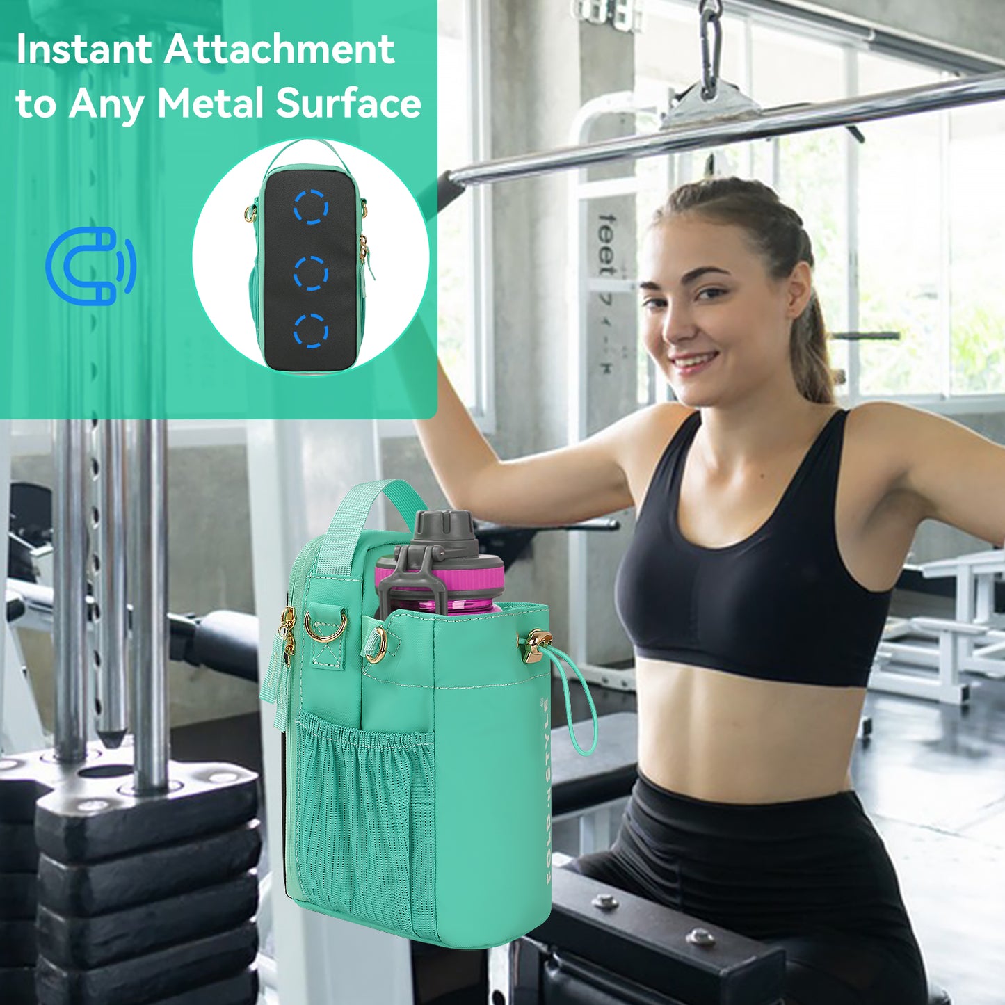Fold 'n Style Magnetic Water Bottle Bag with Phone Pockets