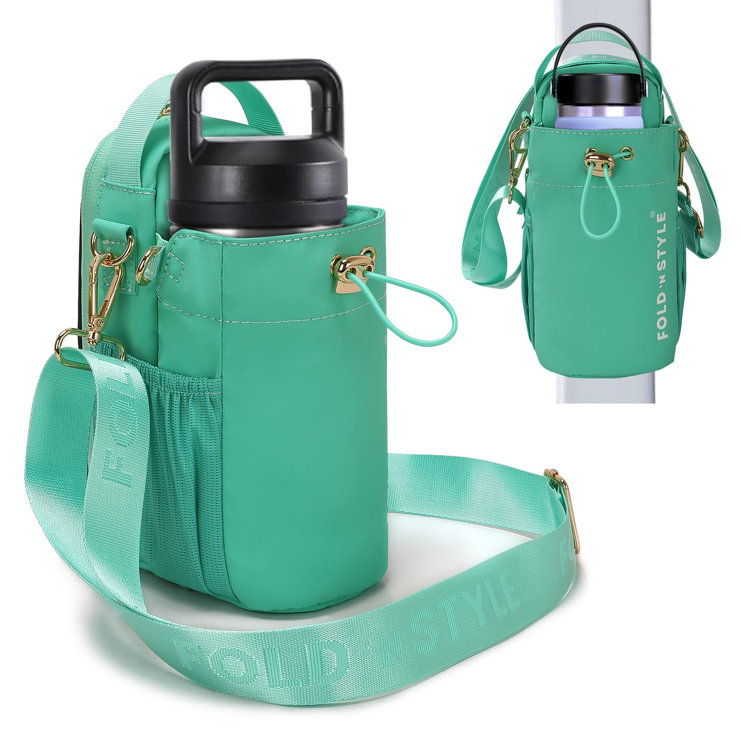 Fold 'n Style Magnetic Water Bottle Bag with Phone Pockets