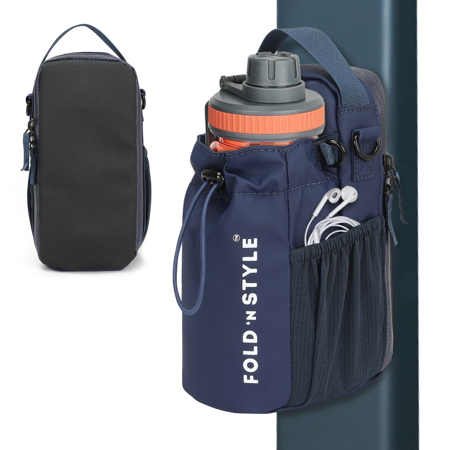Fold 'n Style Magnetic Water Bottle Bag with Phone Pockets